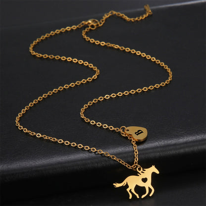 Collier cheval avec initiale