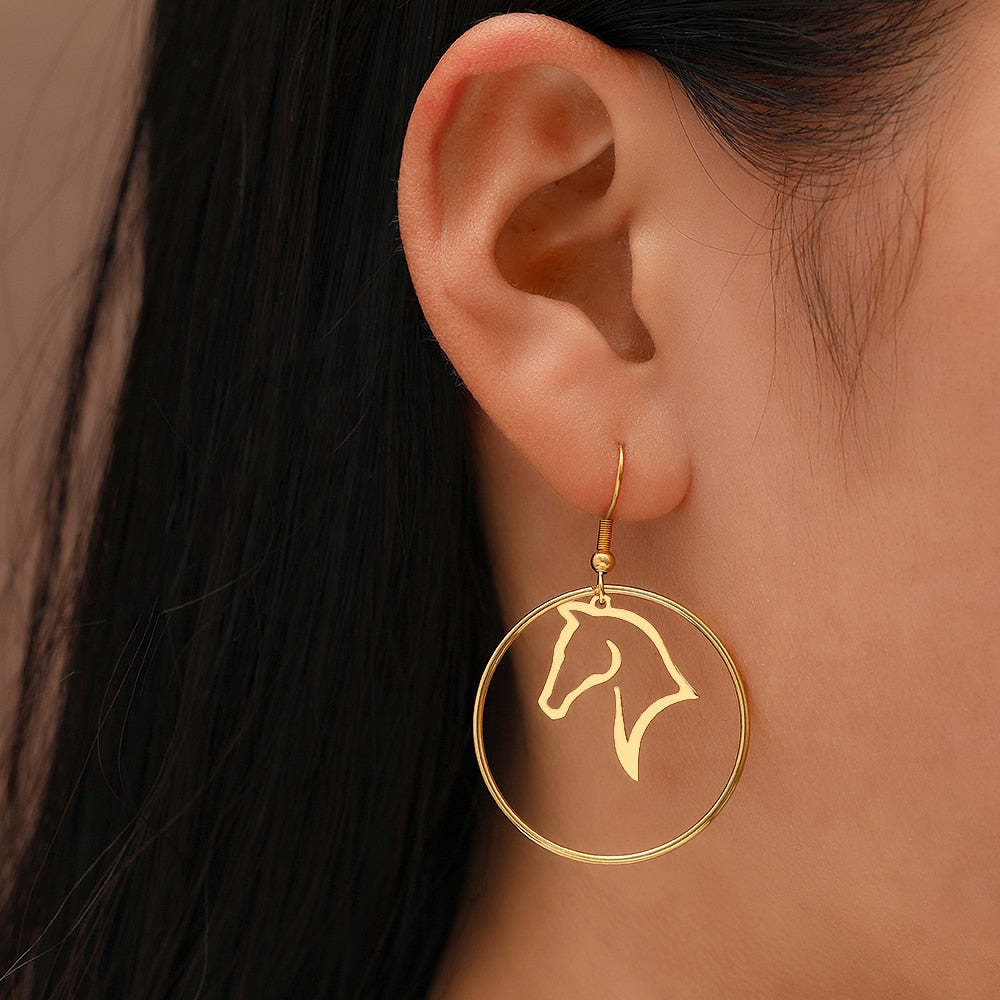Boucles d'oreilles cheval créoles