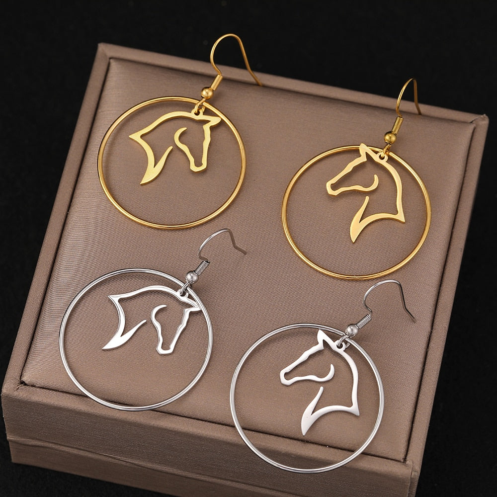 Boucles d'oreilles cheval créoles