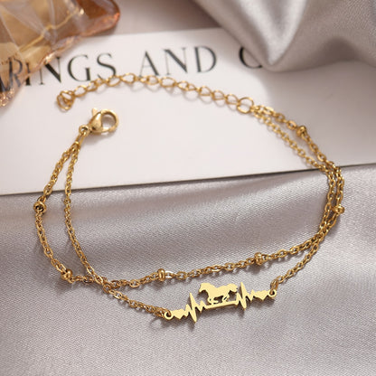 Bracelet battement de cœur cheval