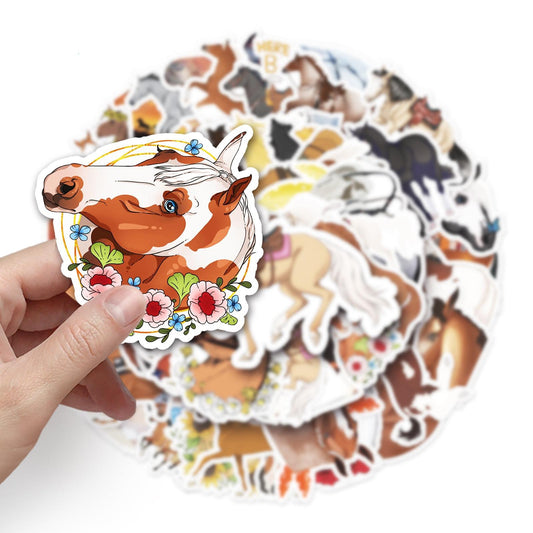 Lot de 50 stickers sur les chevaux