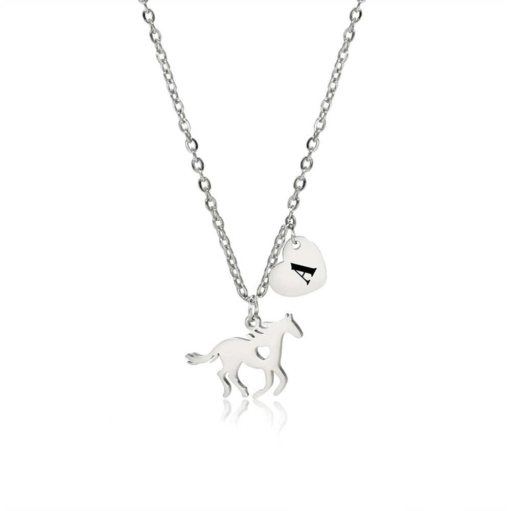 Collier cheval avec initiale