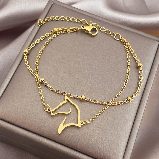 Bracelet double profil de cheval