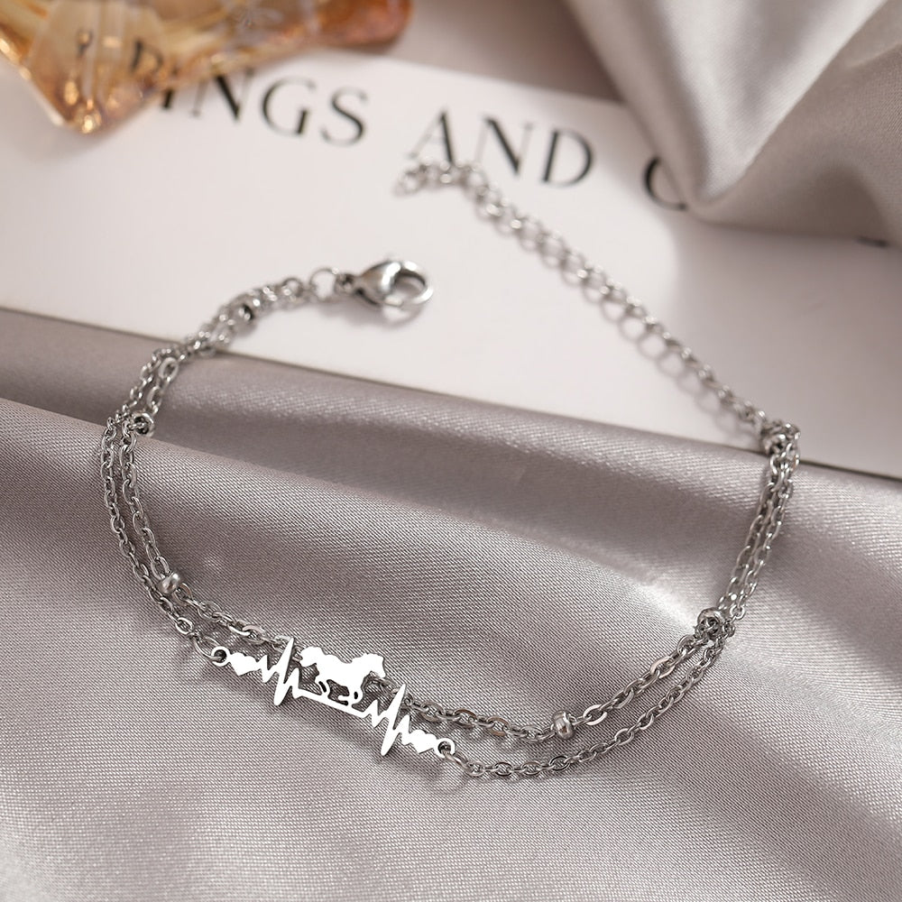 Bracelet battement de cœur cheval