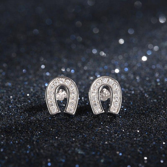 boucle d'oreille fer a cheval argent
