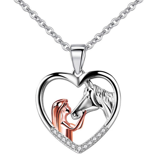 Collier pendentif cheval en cuir estampé - Bijoux Collier pendentif cheval en cuir estampé - Bijoux
