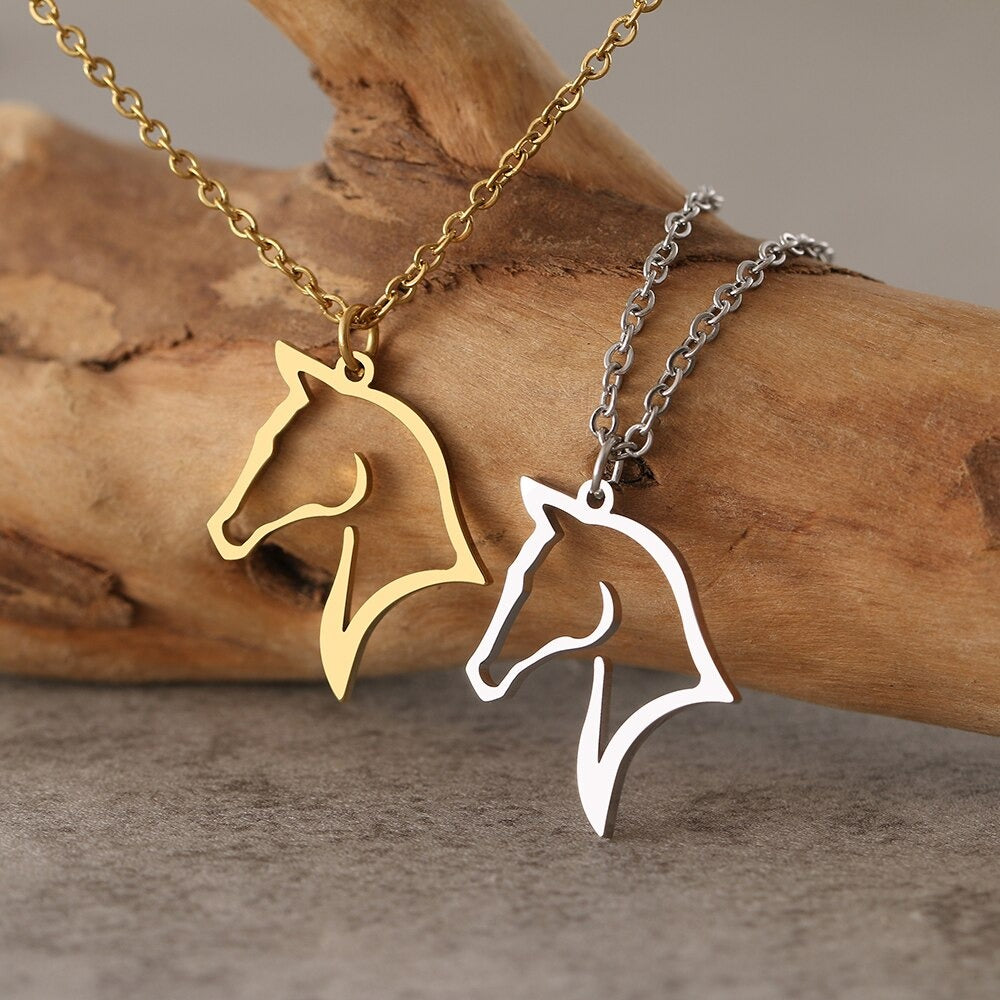 Collier Cheval Dessin Tête de Cheval
