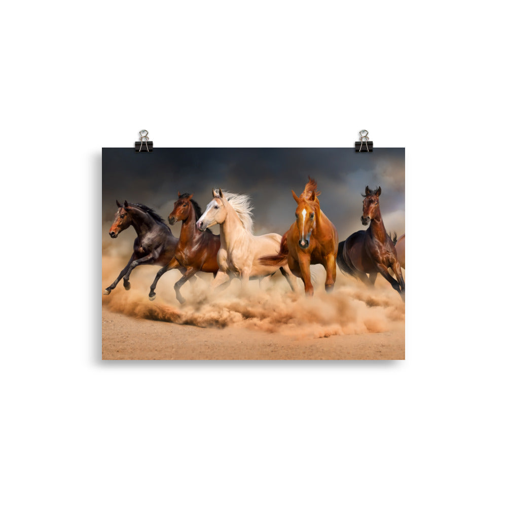 Poster Cheval Tempête de Sable