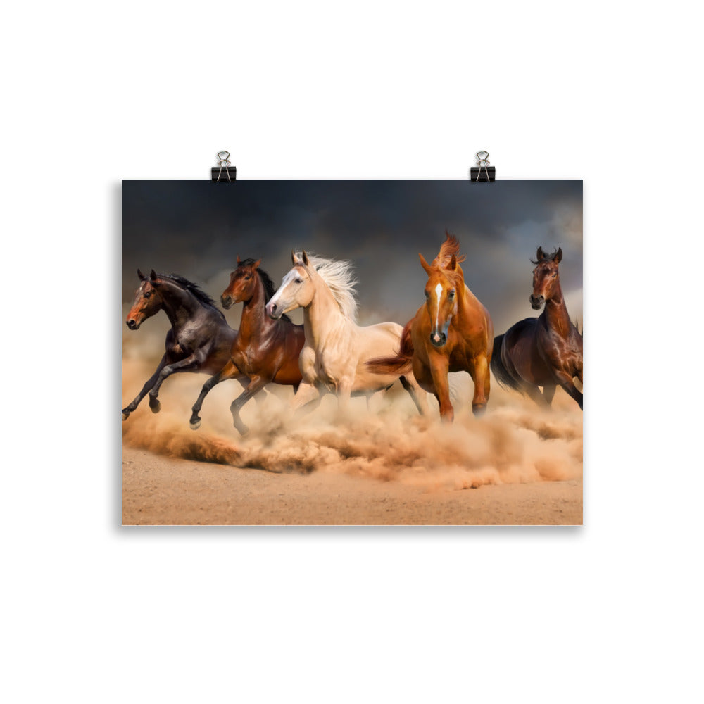 Poster Cheval Tempête de Sable