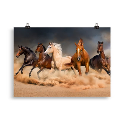 Poster Cheval Tempête de Sable