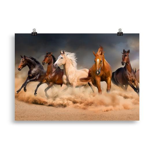 Poster Cheval Tempête de Sable