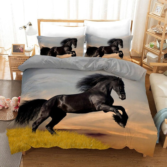 Housse de couette cheval frison