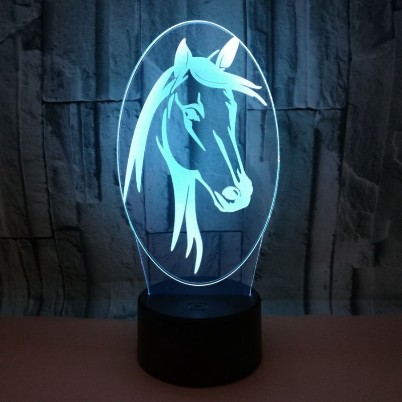 lampe de chevet cheval fille blanc