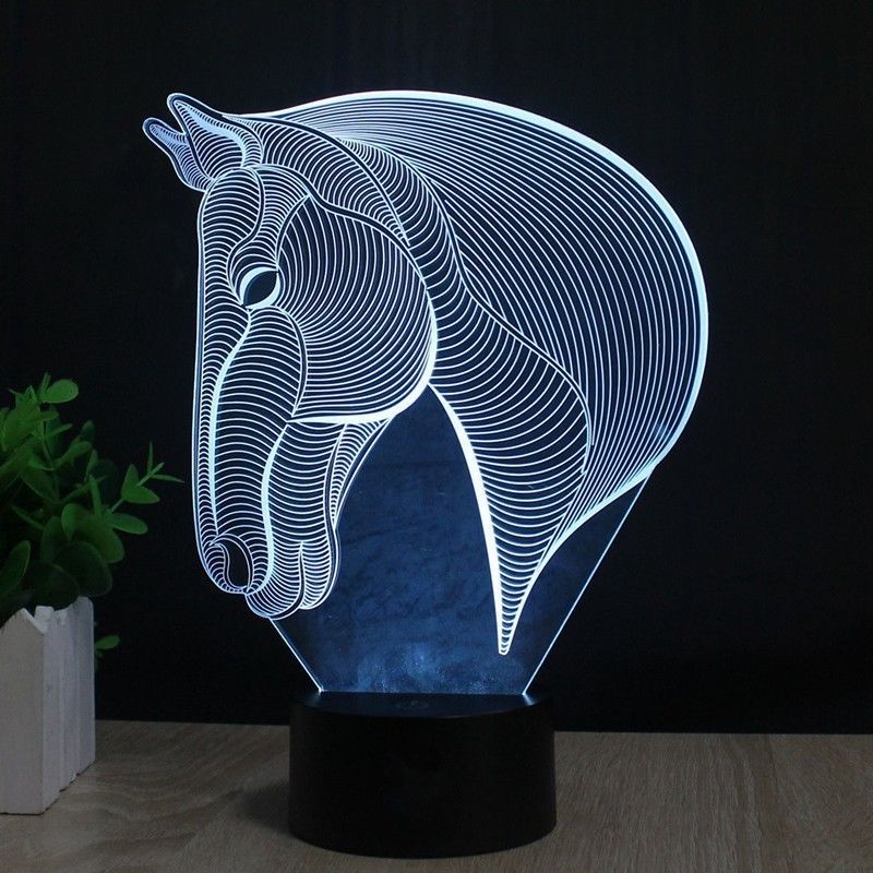 lampe tête de cheval blanc