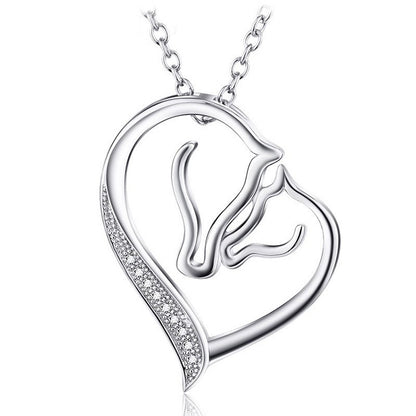 Collier Cheval Coeur Jument et son poulain