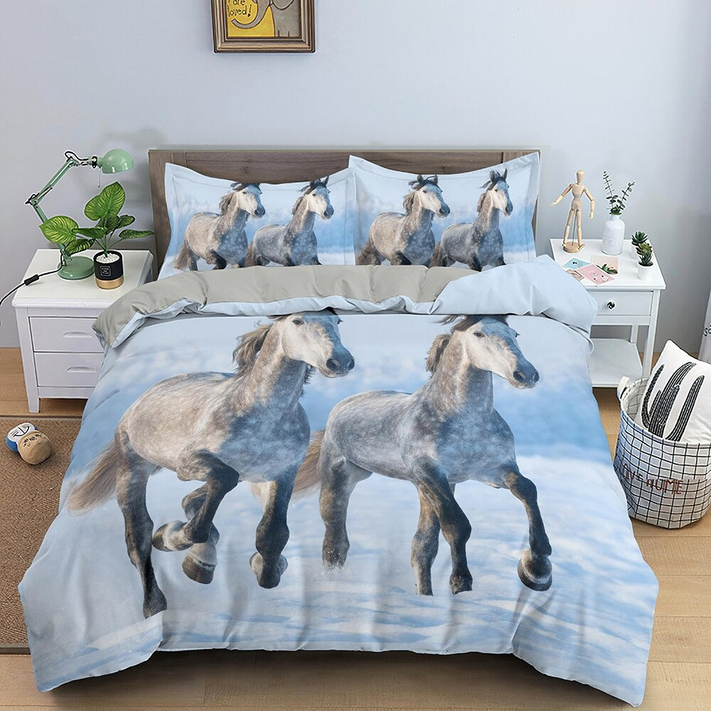 Parure de lit cheval duo