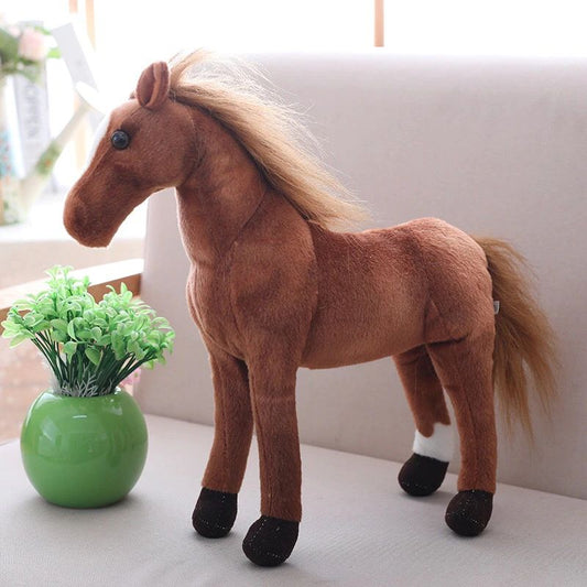 Peluche cheval marron