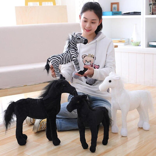 peluche cheval robe noir