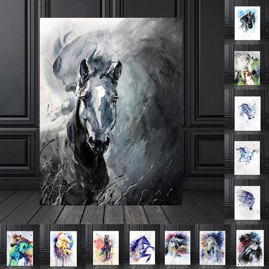 Tableau Aquarelle Chevaux
