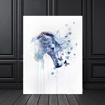 Tableau Aquarelle Chevaux
