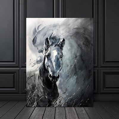 Tableau Aquarelle Chevaux