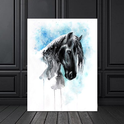 Tableau Aquarelle Chevaux