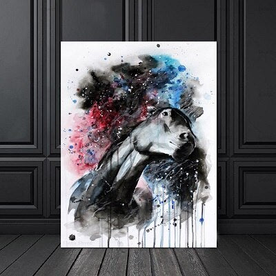 Tableau Aquarelle Chevaux