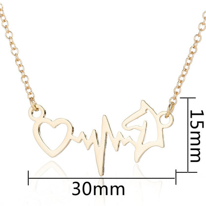 Collier Cheval <br> Rythme Cardiaque amour du cheval