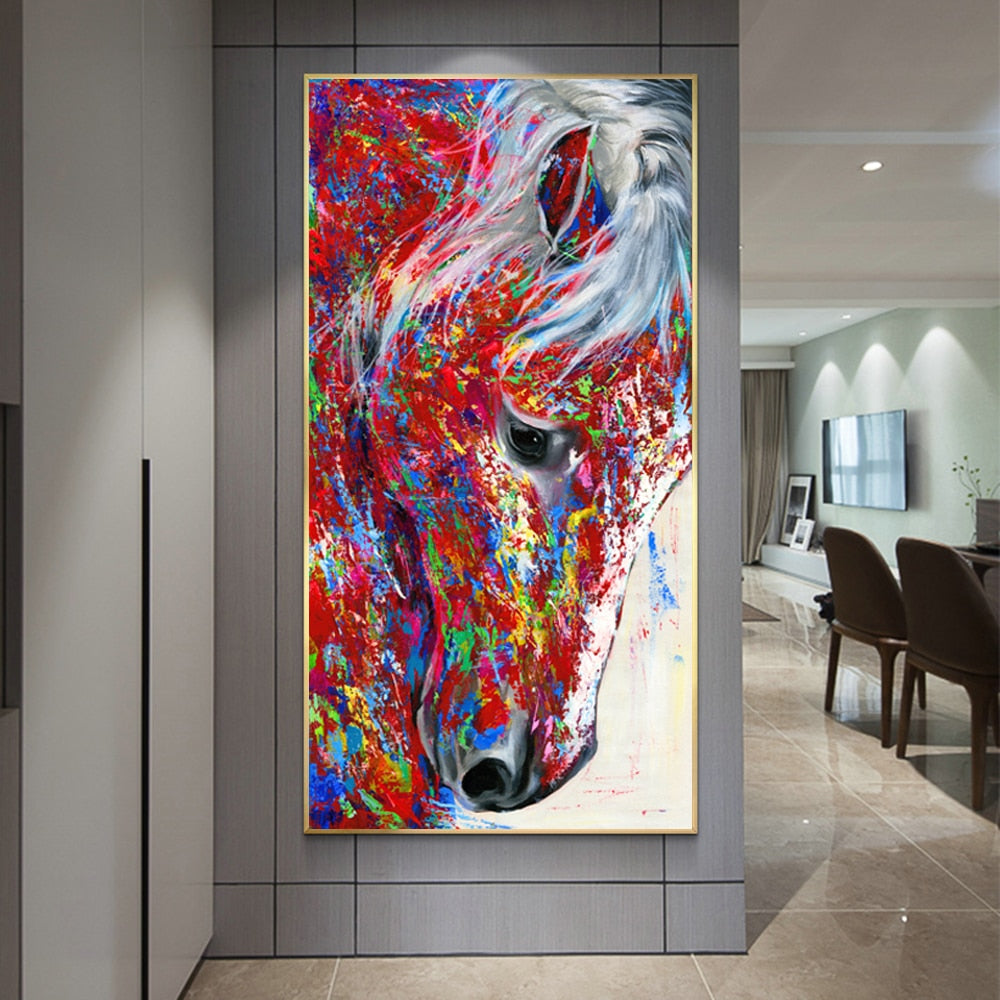 Tableau Cheval <br> Coloré Triste
