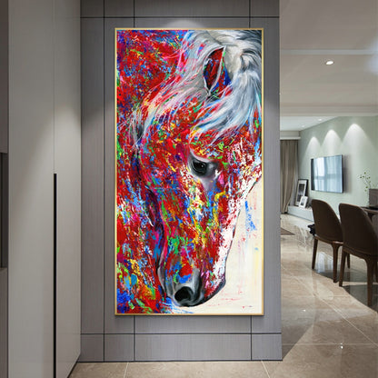 Tableau Cheval <br> Coloré Triste