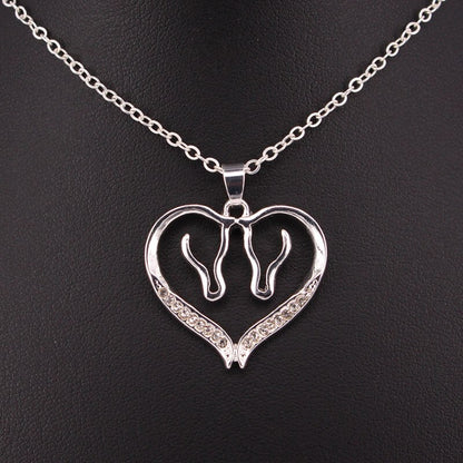 Collier Cheval Cœur amour des chevaux