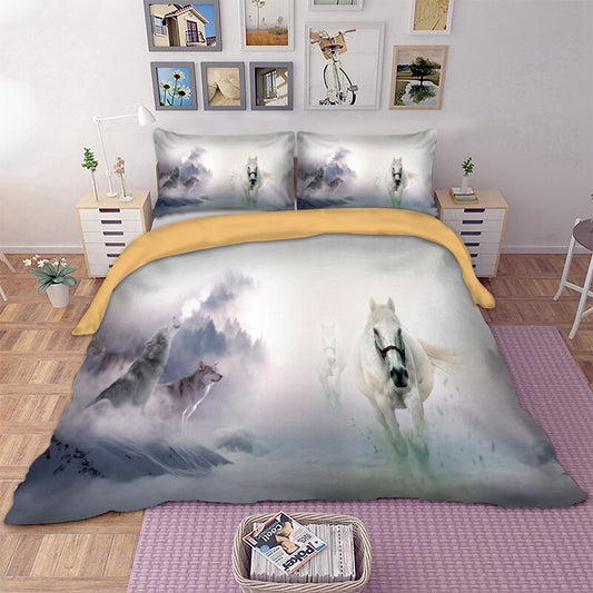 Housse de Couette Cheval <br> Brume et Forêt