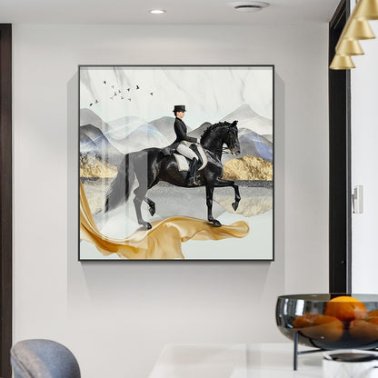 Tableau Cavalier à Cheval