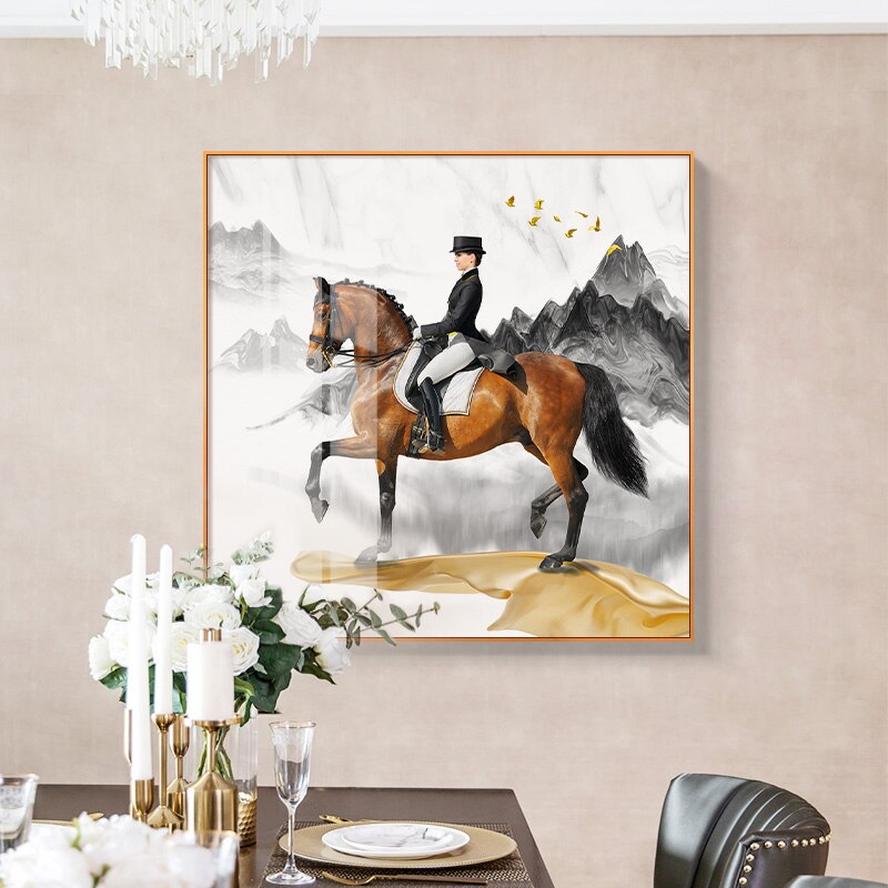 Tableau Cavalier à Cheval
