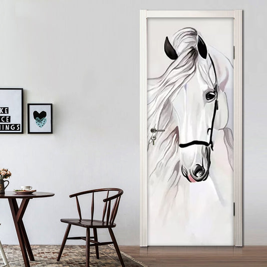 autocollant cheval blanc