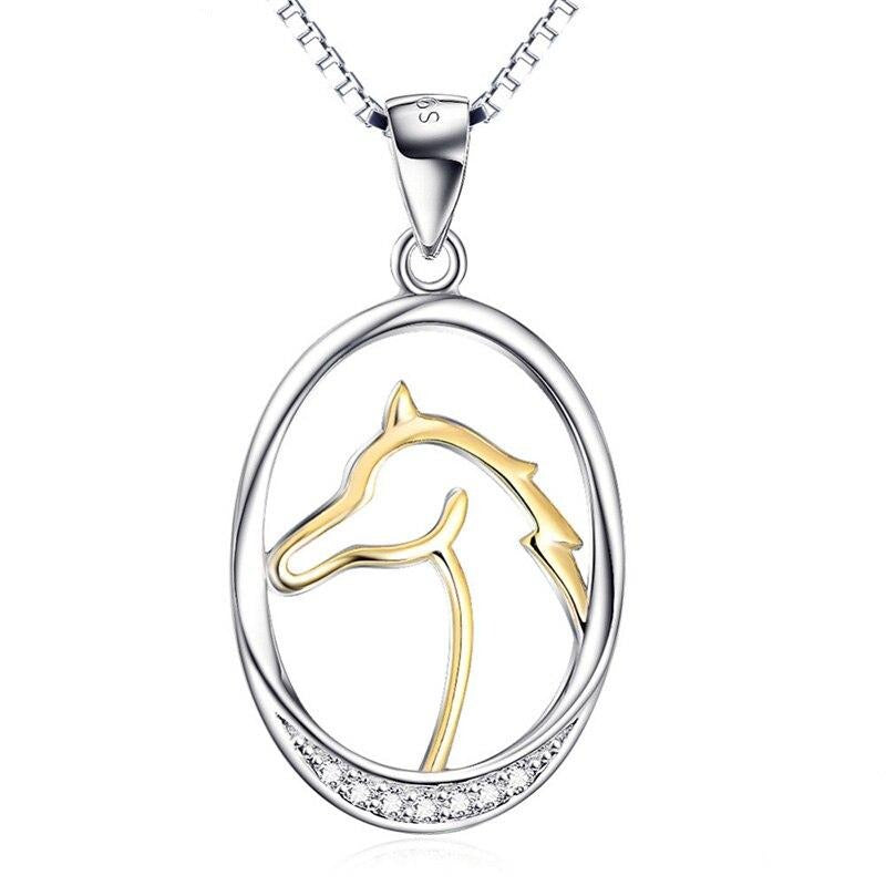 Collier Cheval Ovale Bicolore Argent