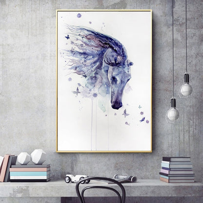 Tableau Cheval Coloré Aquarelle