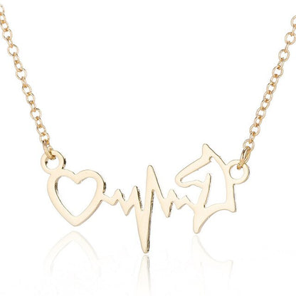 Collier Cheval <br> Rythme Cardiaque amour du cheval