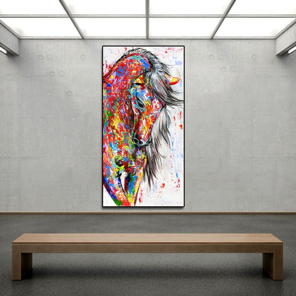 Tableau Cheval Coloré Tête baissé