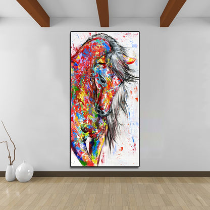 Tableau Cheval Coloré Tête baissé