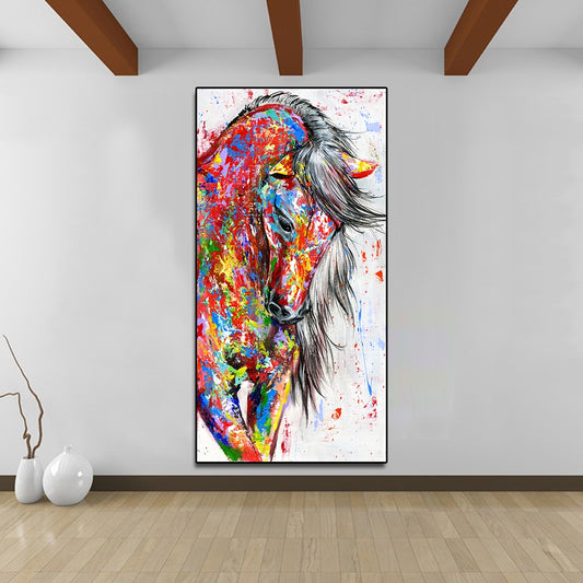 Tableau Cheval Coloré Tête baissé