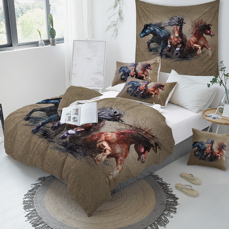 Housse de Couette Chevaux dessinés