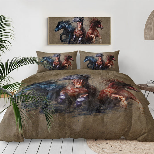 Housse de Couette Chevaux dessinés