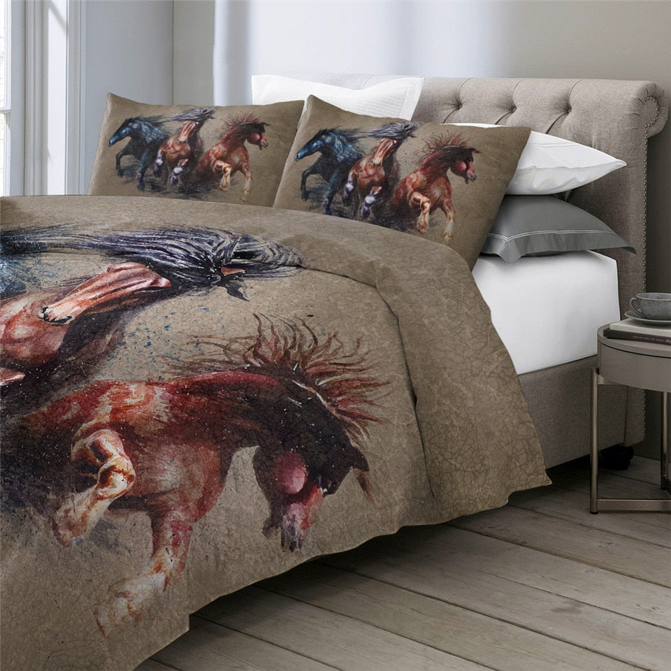 Housse de Couette Chevaux dessinés