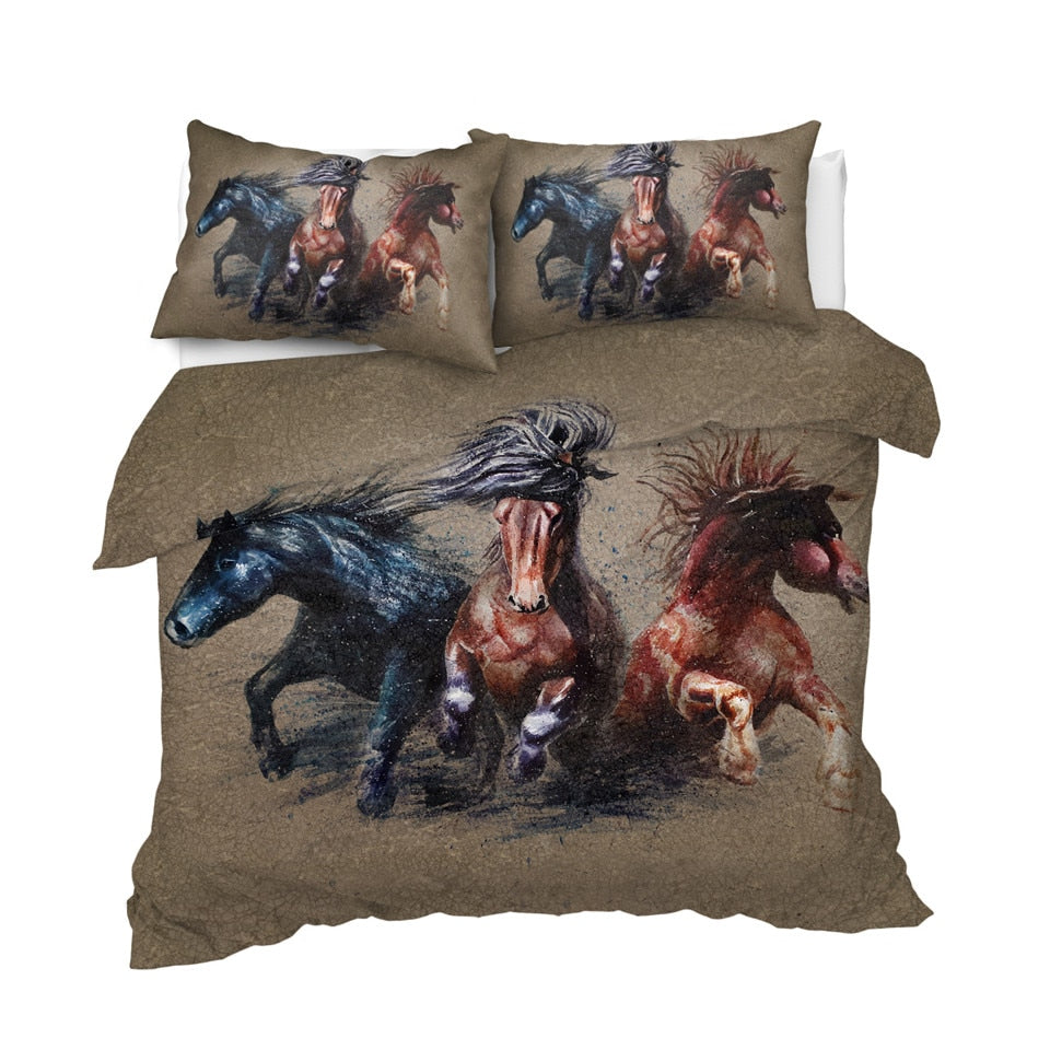 Housse de Couette Chevaux dessinés