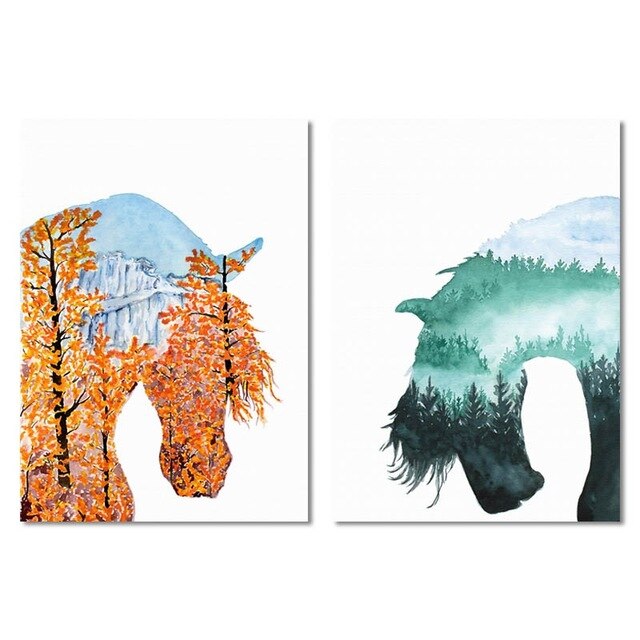 Tableau Silhouette Cheval