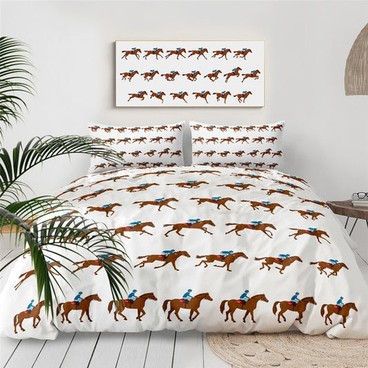 Housse de Couette Motif Chevaux