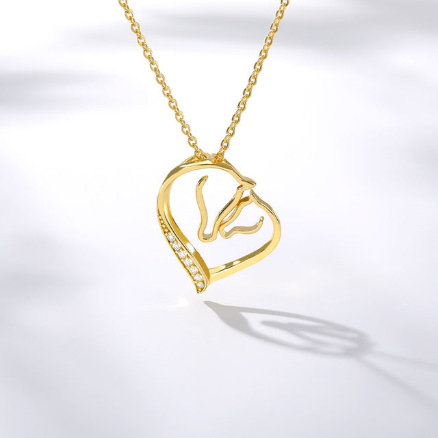 Collier Cheval Coeur Jument et son poulain