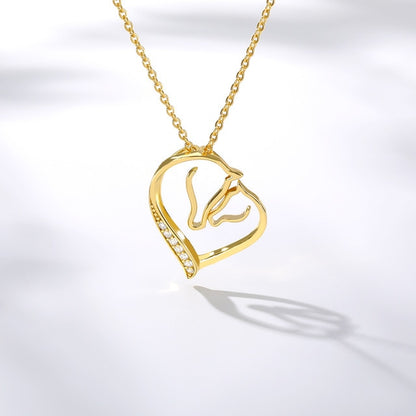 Collier Cheval Coeur Jument et son poulain