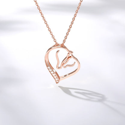 Collier Cheval Coeur Jument et son poulain